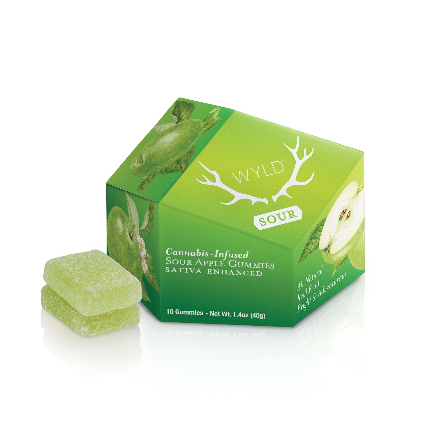 WYLD: SOUR APPLE GUMMY PACK 100MG
