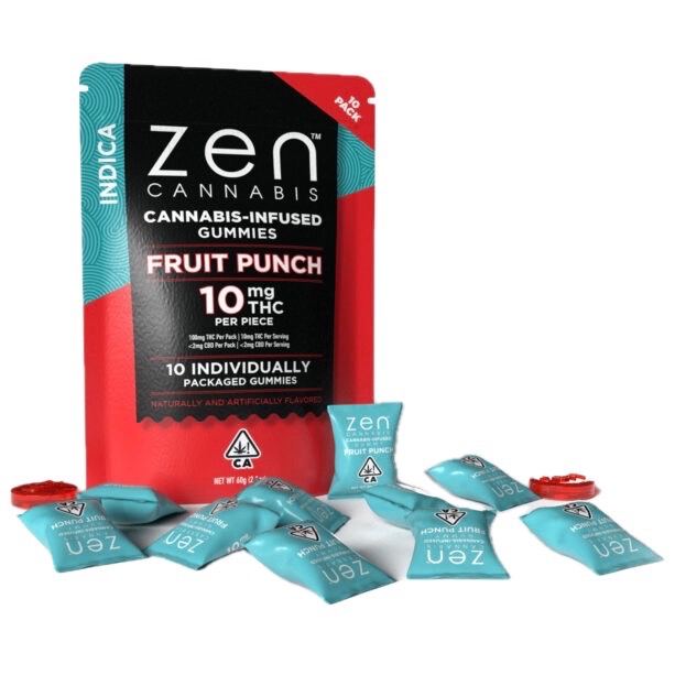 ZEN: INDICA FRUIT PUNCH 100MG GUMMIES