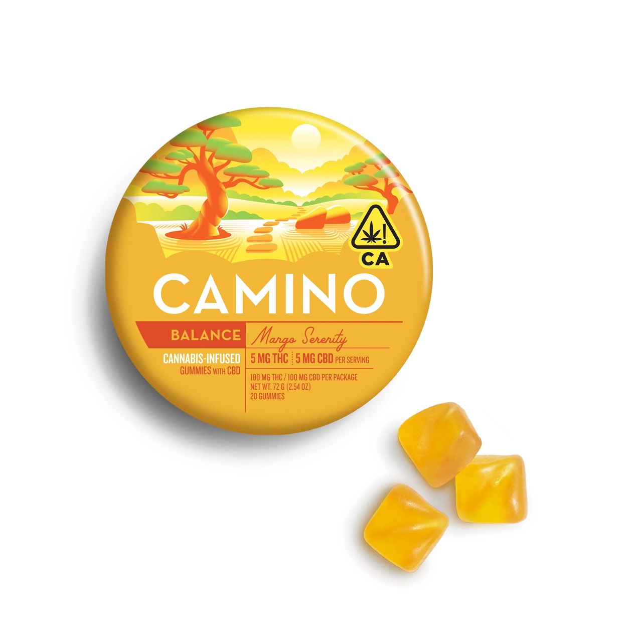 CAMINO: MANGO SERENITY 'BALANCE' GUMMIES 1:1 CBD 20PK