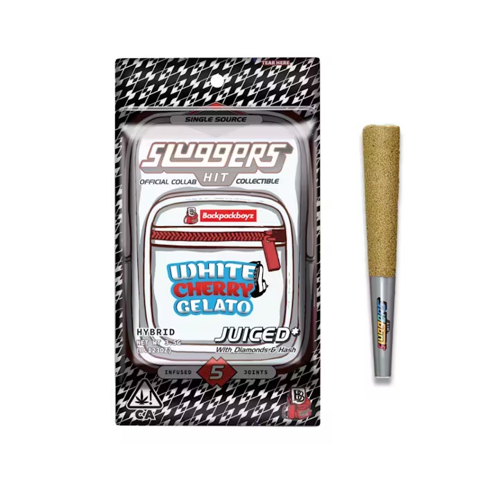 SLUGGERS X BACKPACK BOYZ: WHITE CHERRY GELATO 3.5G INFUSED PRE-ROLLS 5PK