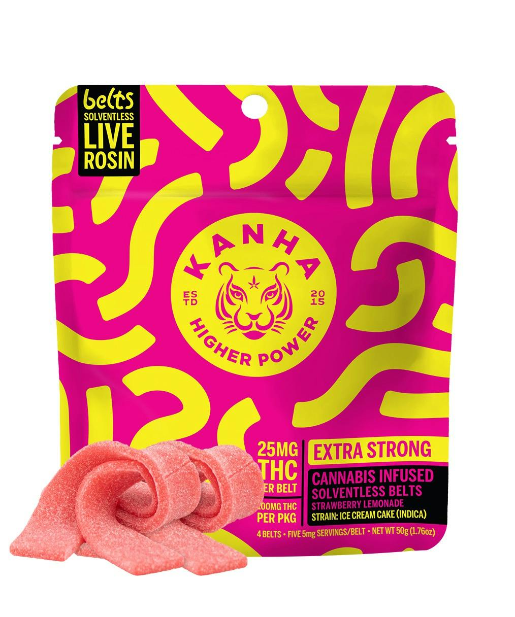 KANHA: STRAWBERRY LEMONADE LIVE ROSIN BELTS - 100 mg