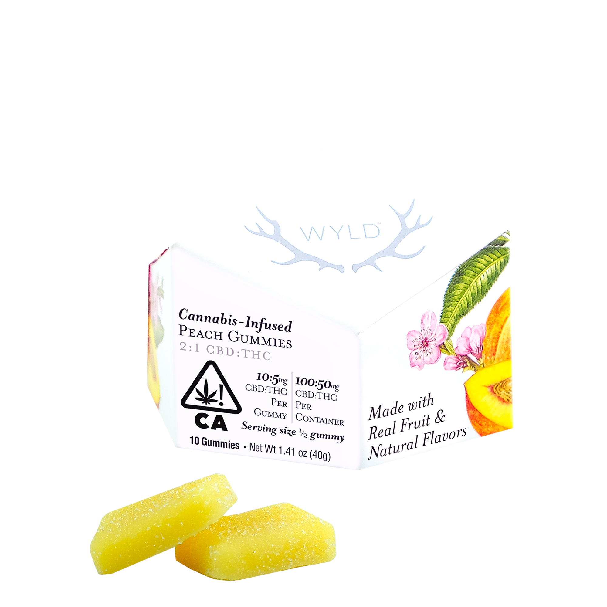 WYLD: PEACH 2:1 (CBD:THC) 100MG GUMMY 10PK