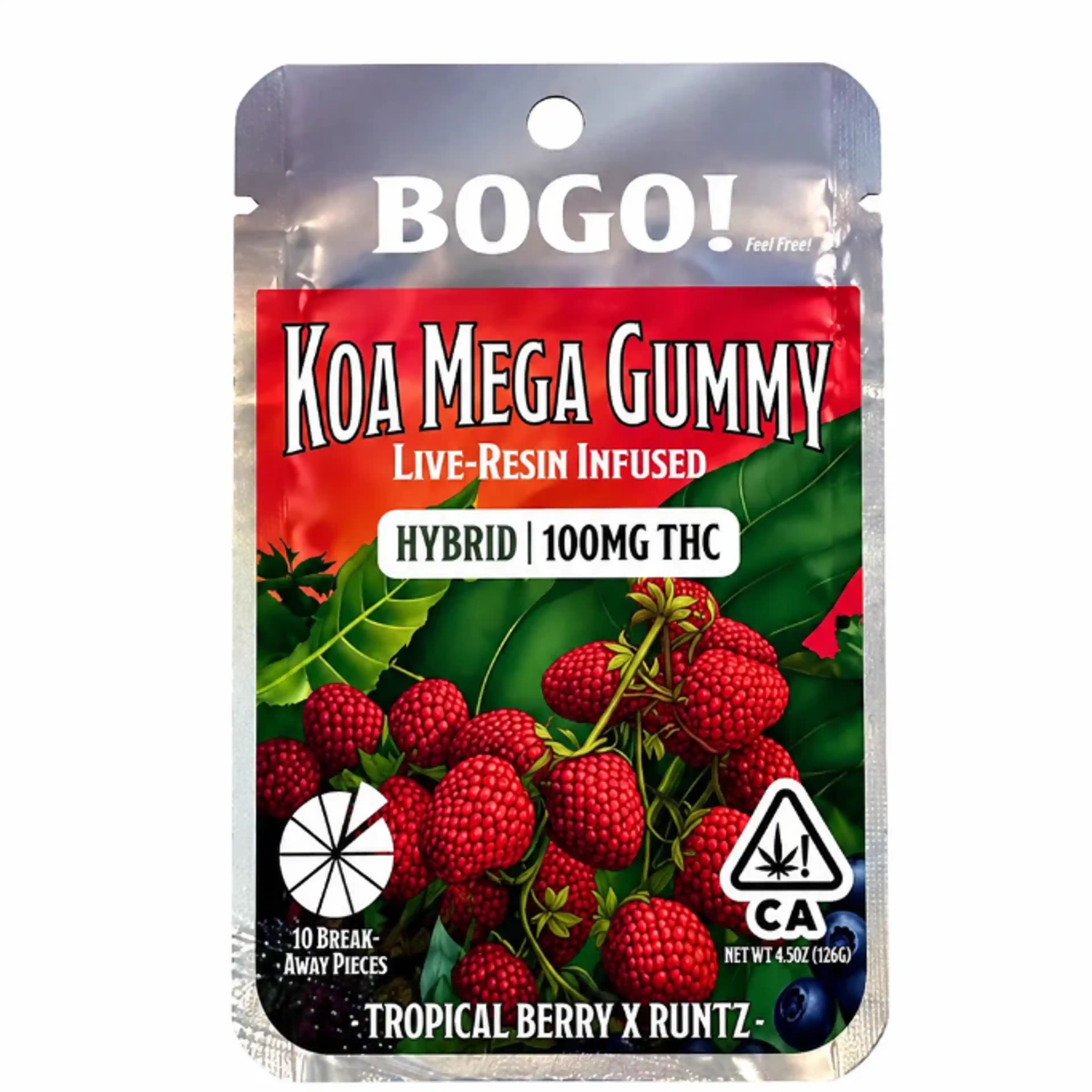 KOA: TROPICAL BERRY x RUNTZ MEGA GUMMY - 100 mg