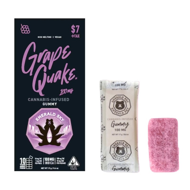 EMERALD SKY: GRAPE QUAKE 100MG SINGLE GUMMY