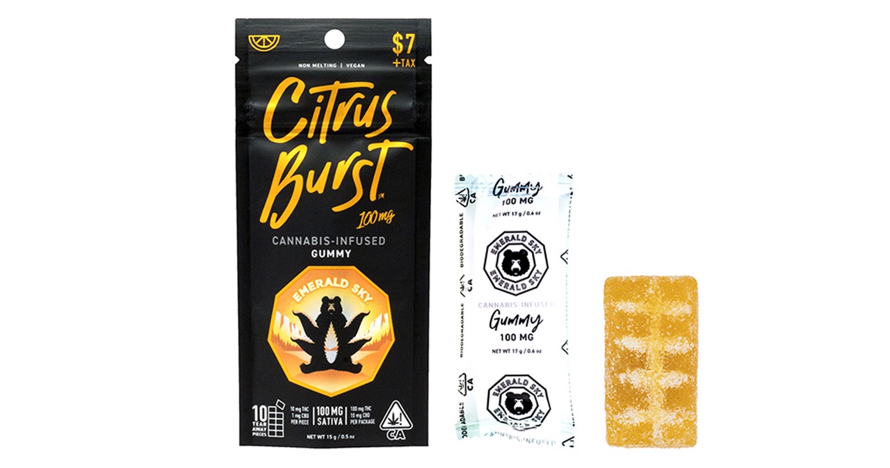 EMERALD SKY: CITRUS BURST 10:1 (THC:CBD) 100MG SINGLE GUMMY