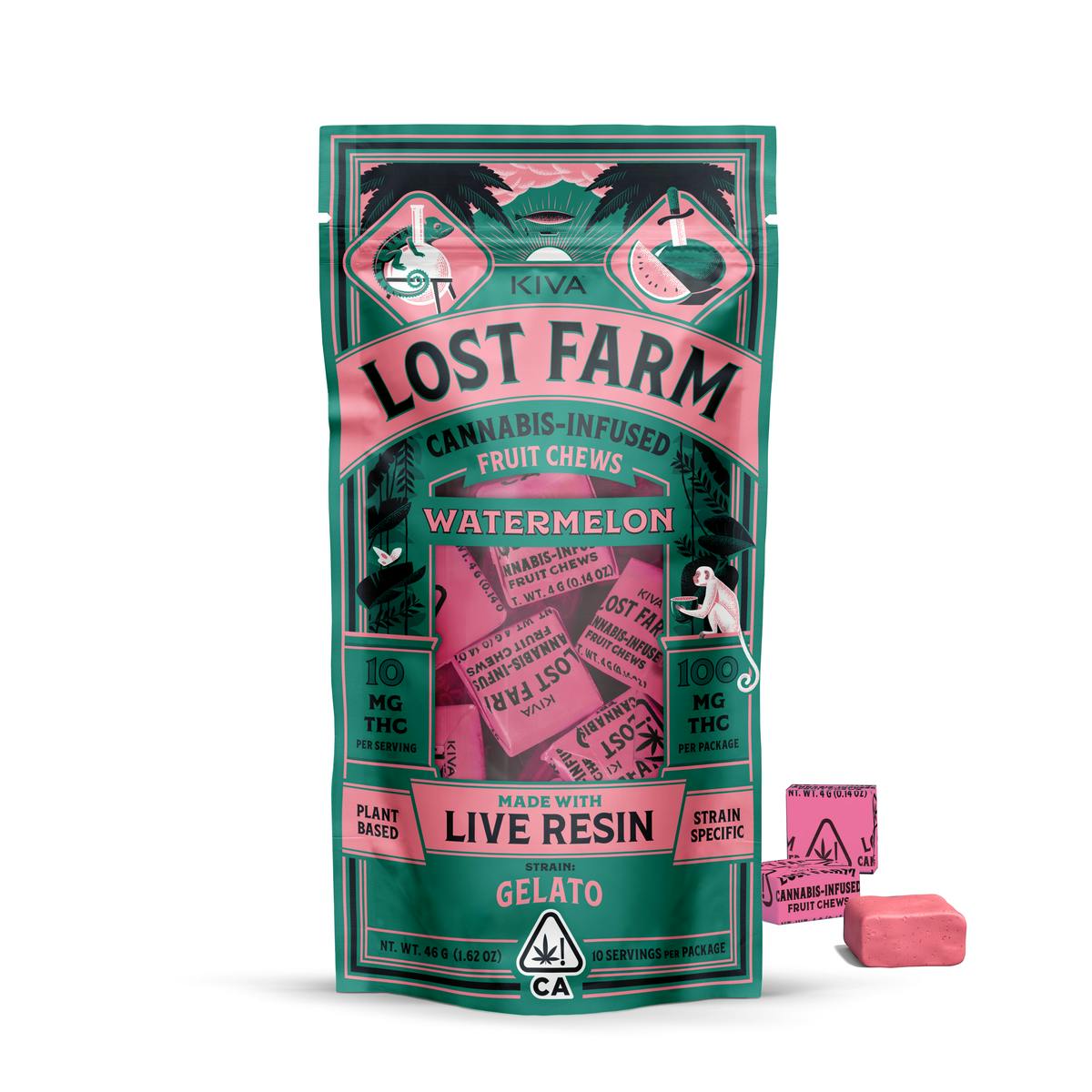 LOST FARM: WATERMELON x GELATO LIVE RESIN CHEWS 100MG