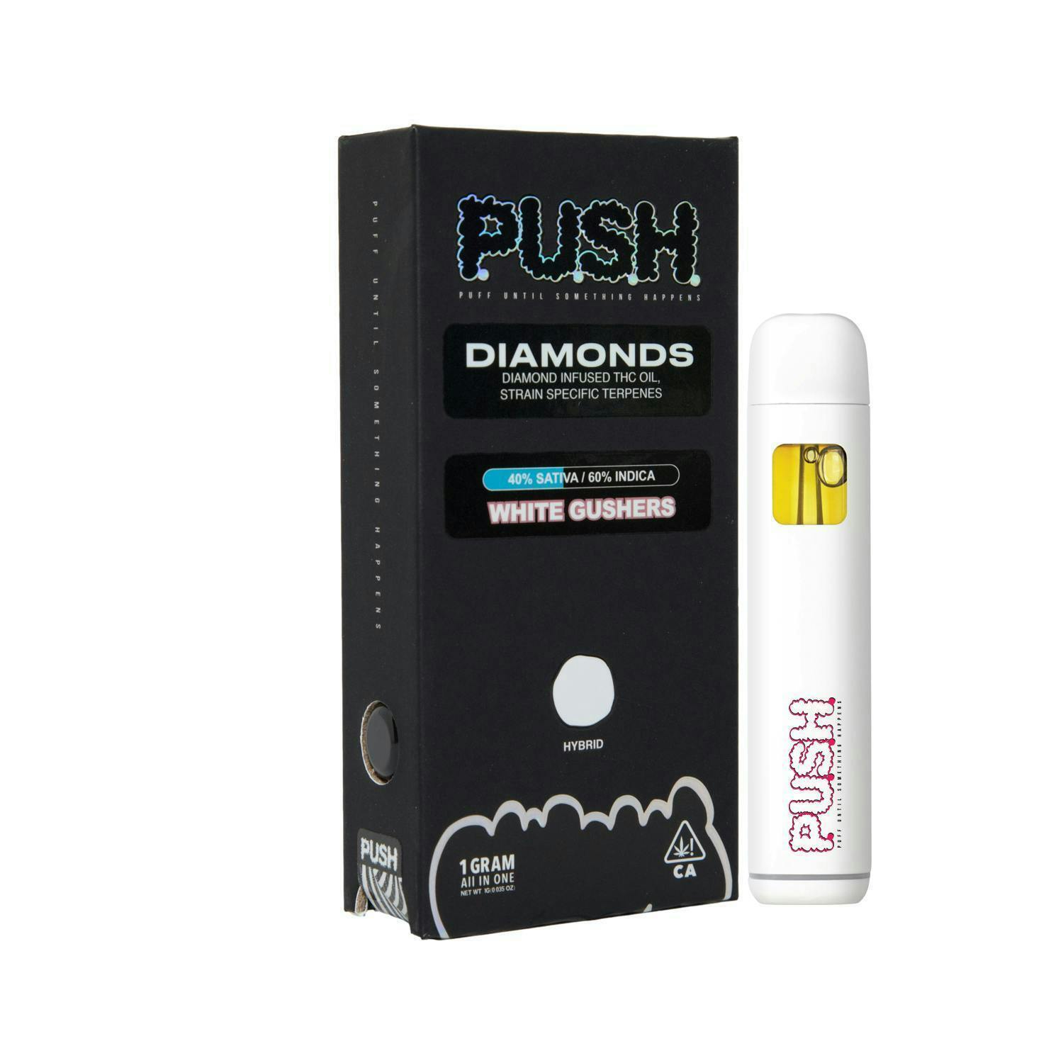 PUSH: WHITE GUSHERS 1G MELTED DIAMONDS ALL-IN-ONE