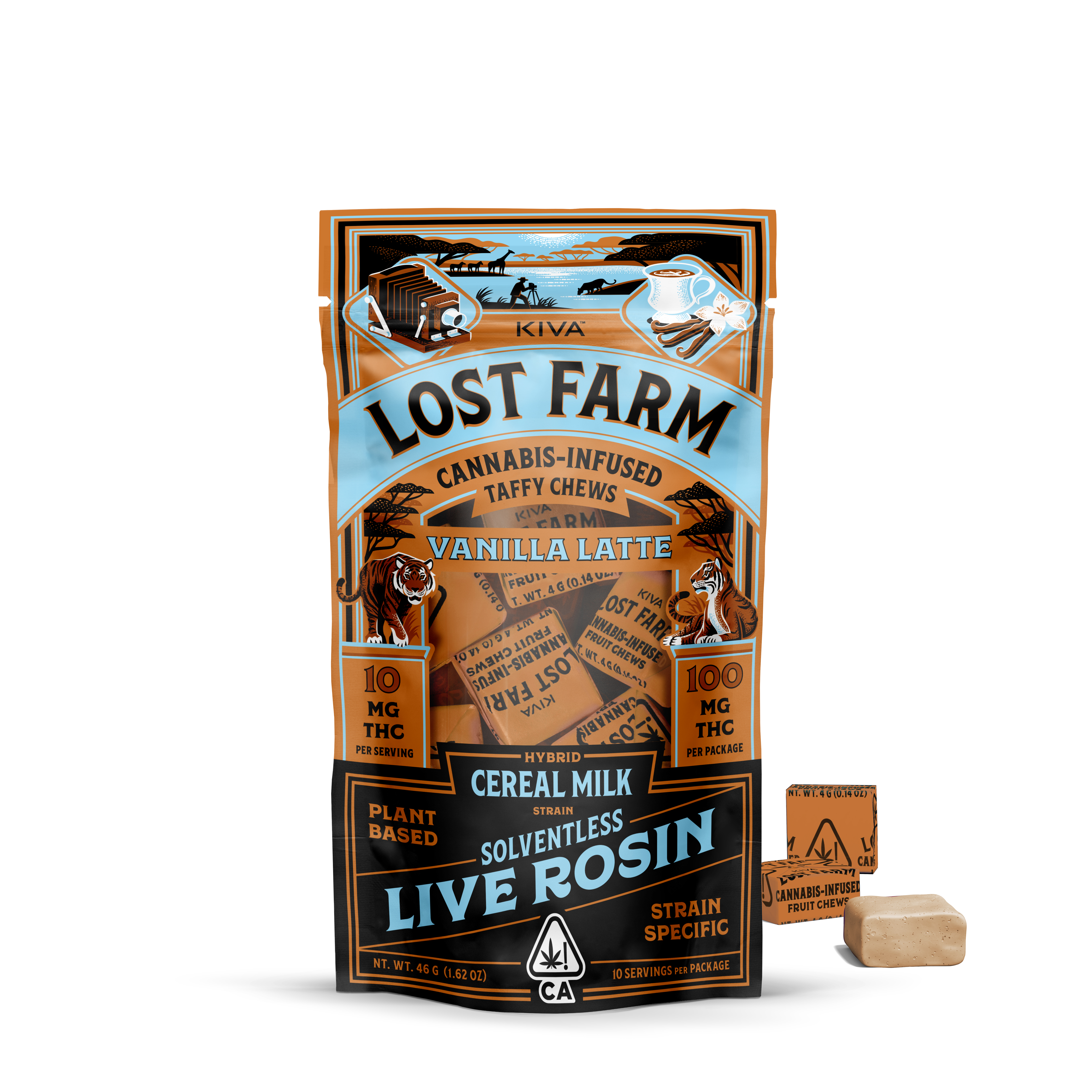 LOST FARM: VANILLA LATTE X CEREAL MILK LIVE ROSIN 100MG CHEWS - 100 mg