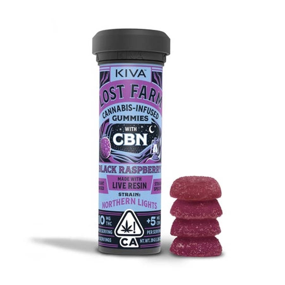 LOST FARM: BLACK RASPBERRY NORTHERN LIGHTS 2:1 (THC:CBN) LIVE RESIN GUMMIES