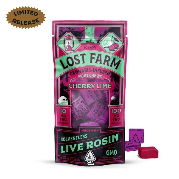 LOST FARM: CHERRY LIME GMO LIVE ROSIN CHEWS 100MG