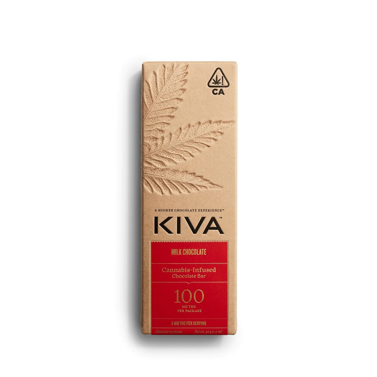 KIVA: MILK CHOCOLATE BAR 100MG