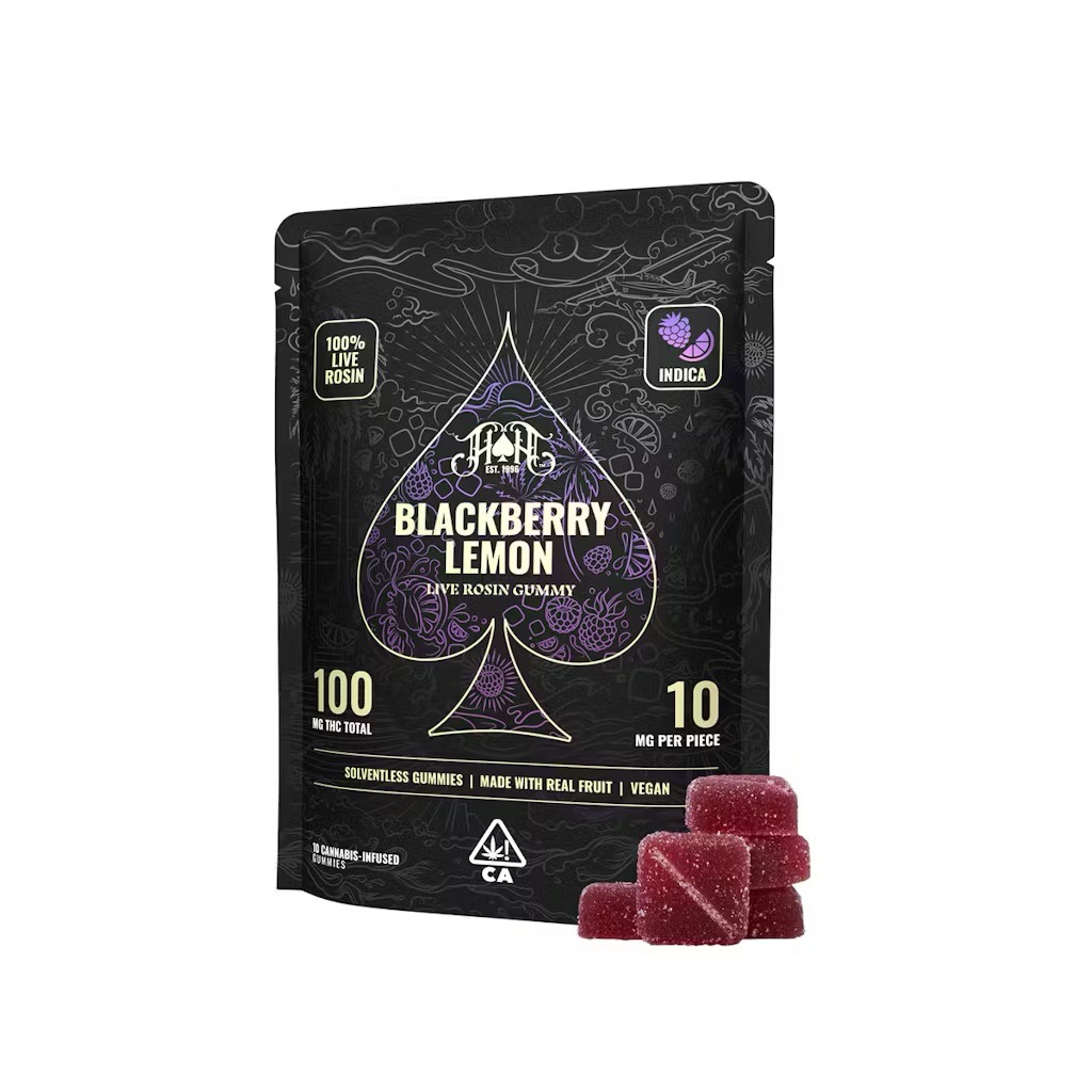 HEAVY HITTERS: BLACKBERRY LEMON LIVE ROSIN 100MG GUMMY 5PK