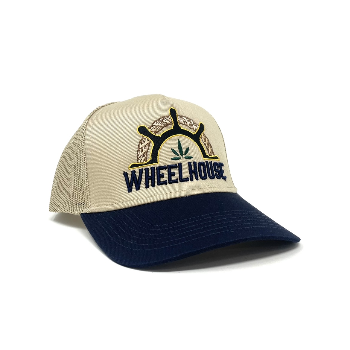 HAT: WHEELHOUSE TAN EMBROIDERED TRUCKER SNAPBACK