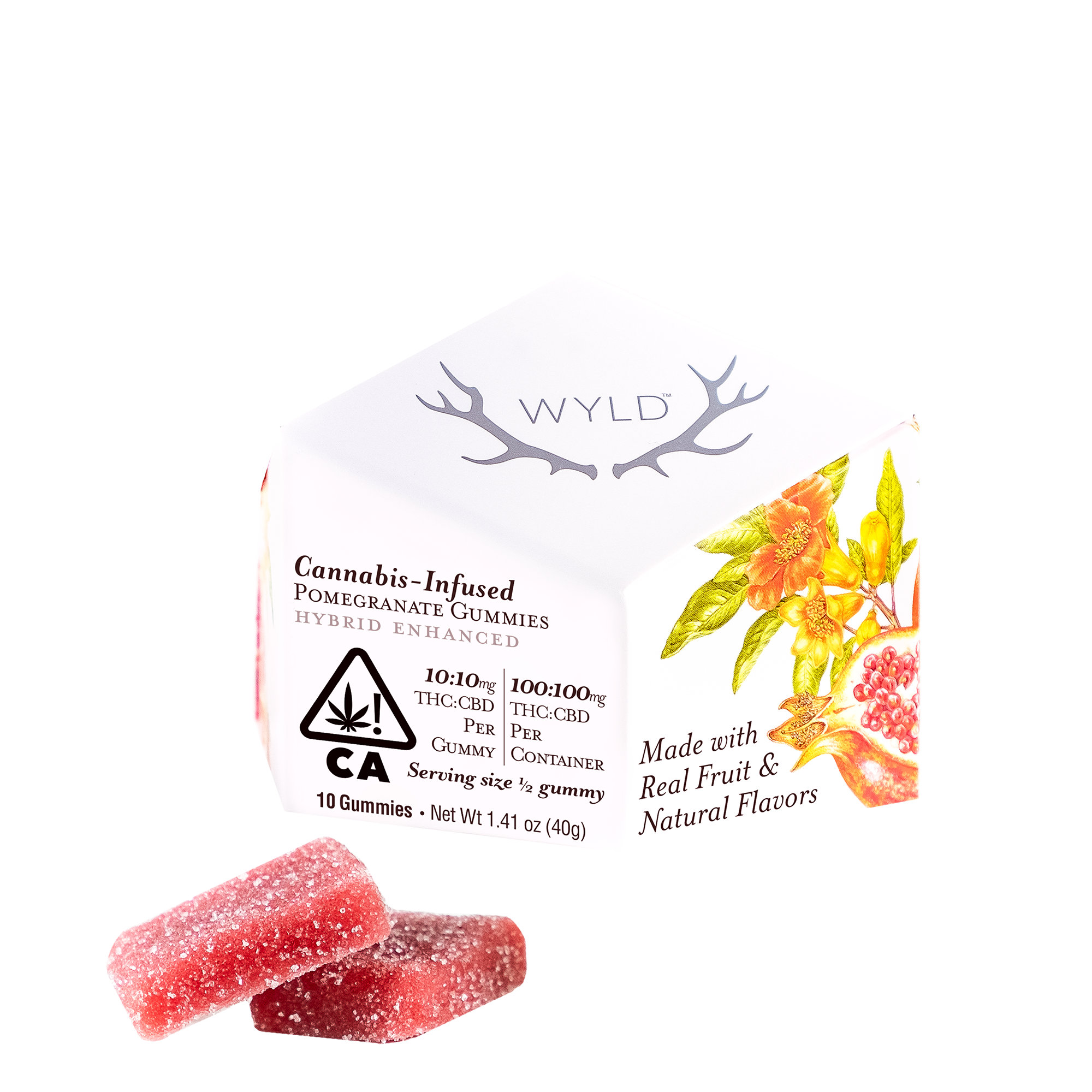 WYLD: POMEGRANATE 1:1 (THC:CBD) 100MG GUMMY 10PK