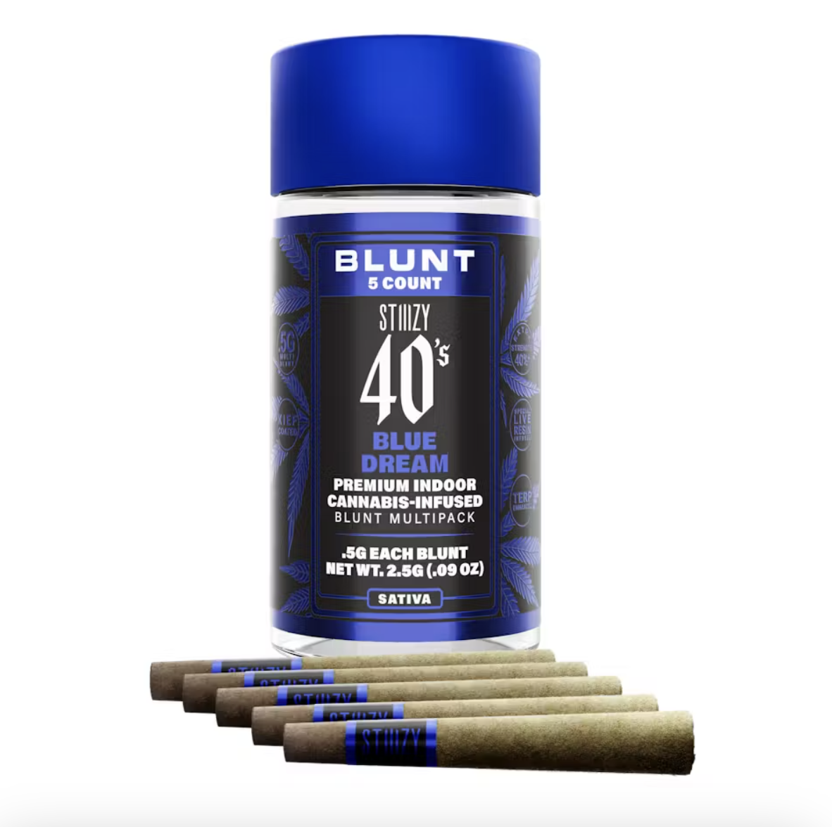 STIIIZY 40'S: BLUE DREAM 5PK BLUNTS - 2.5 g - 5 Pack