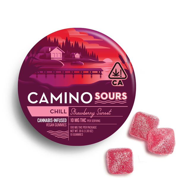 CAMINO SOURS: STRAWBERRY SUNSET "CHILL" GUMMIES - 100 mg - 10 Pack