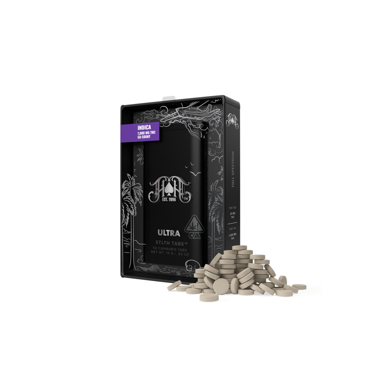 HEAVY HITTERS: INDICA TABLETS 1000MG 50PK - 1000 mg - 50 Pack