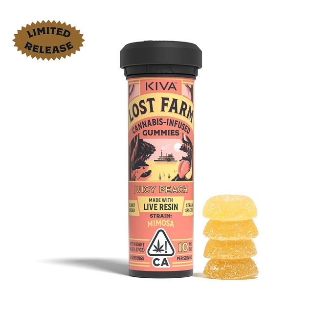 LOST FARM: JUICY PEACH LIVE RESIN GUMMIES 100MG - 100 mg