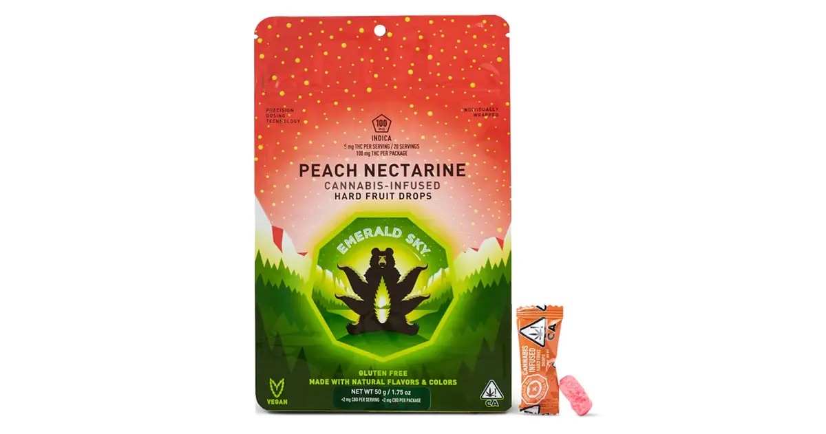 EMERALD SKY: PEACH NECTARINE HARD CANDY 100MG - 100 mg
