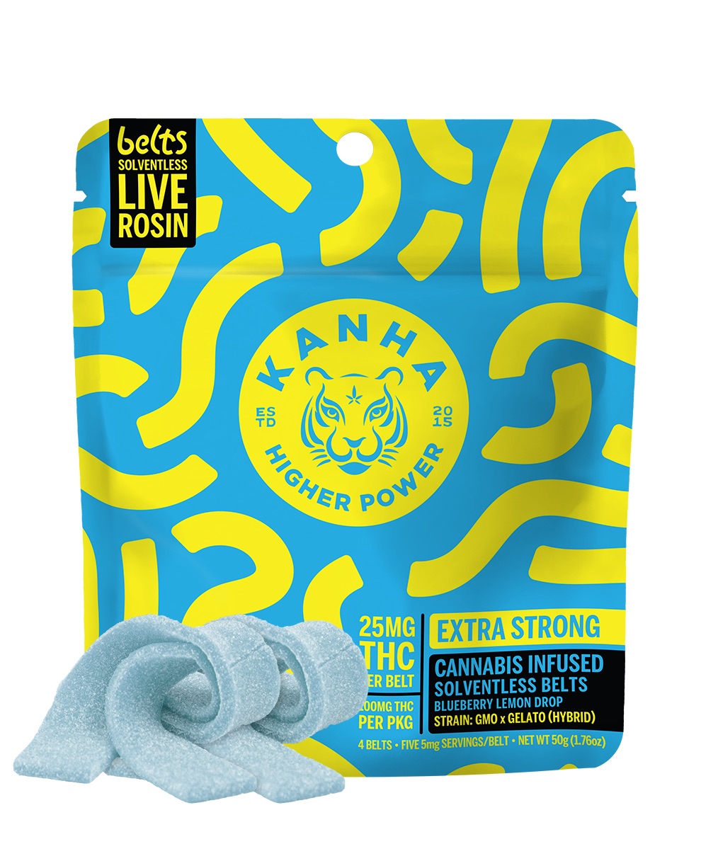 KANHA: BLUEBERRY LEMON DROP LIVE ROSIN BELTS - 100 mg