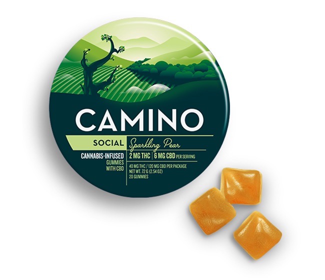CAMINO: SPARKLING PEAR "SOCIAL" GUMMIES 1:3 CBD 20PK