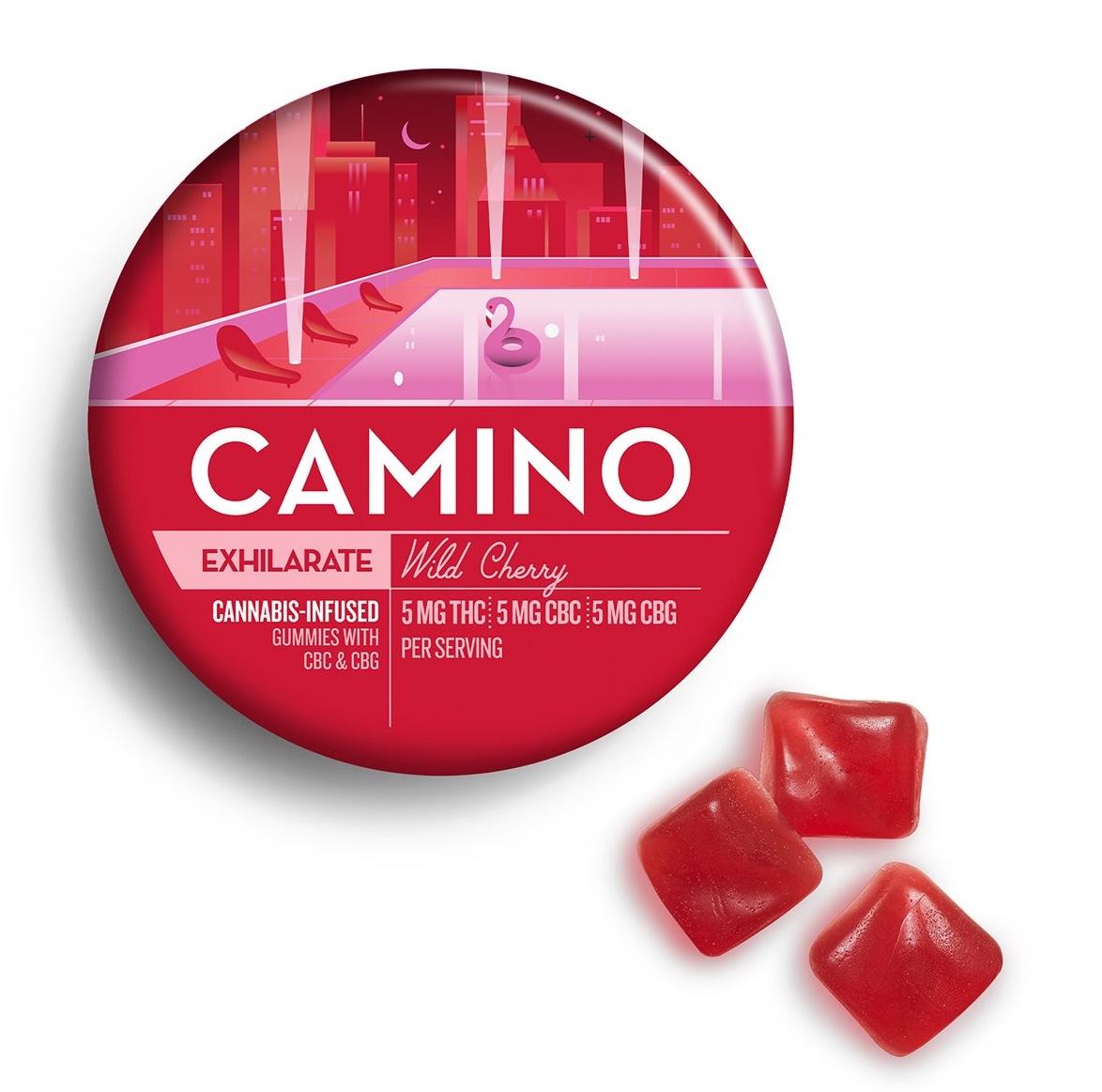 CAMINO: WILD CHERRY 'EXHILARATE' GUMMIES - 100 mg - 20 Pack