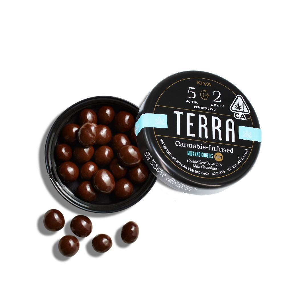 KIVA: MILK AND COOKIES TERRA BITES CBN 5:2 100MG 20PK