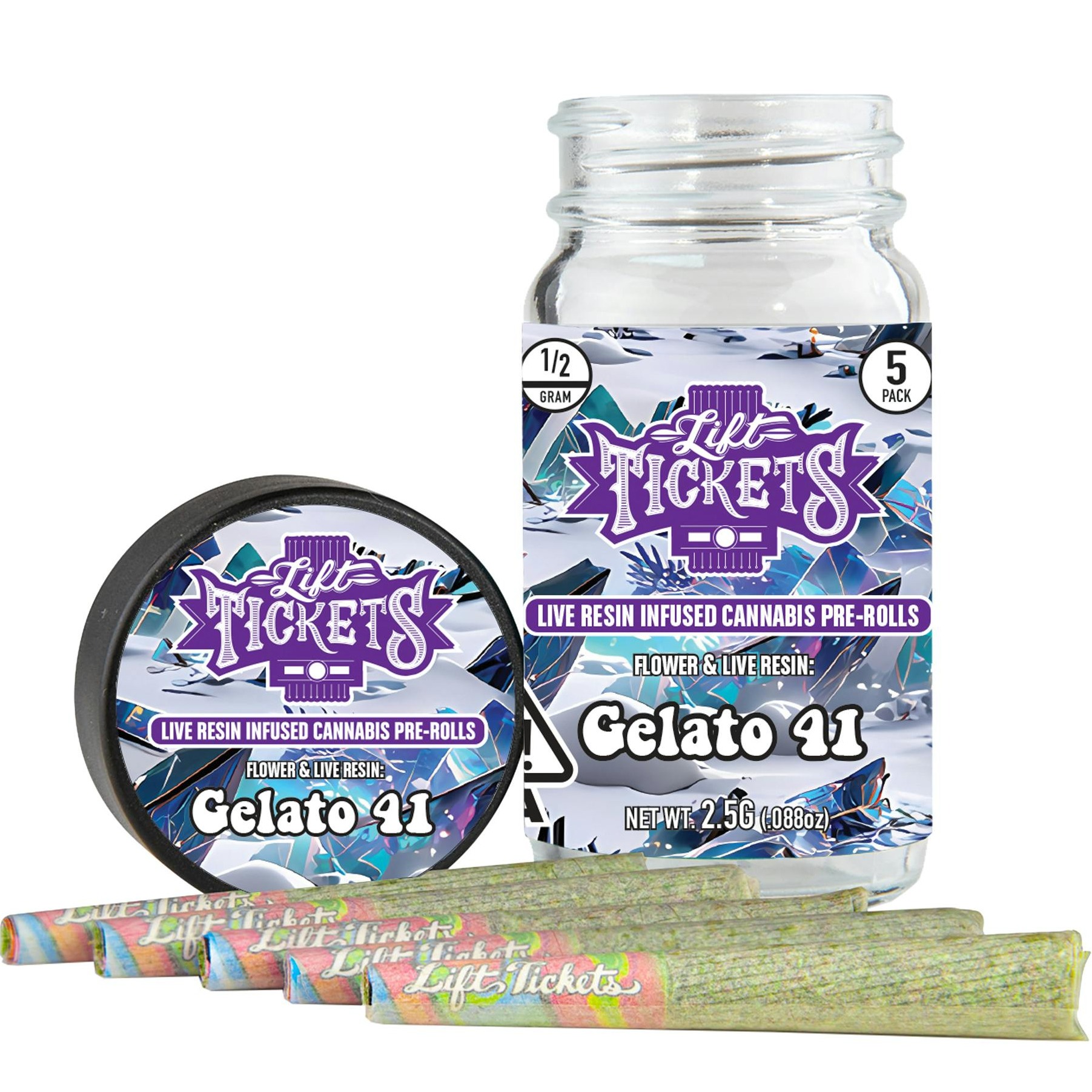 Lift Tickets — GELATO 41 2.5G 5PK INFUSED PREROLLS