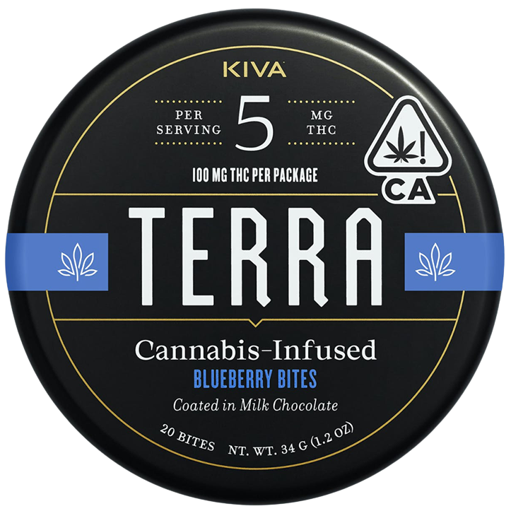 KIVA TERRA BITES — BLUEBERRY MILK CHOCOLATE TERRA BITES