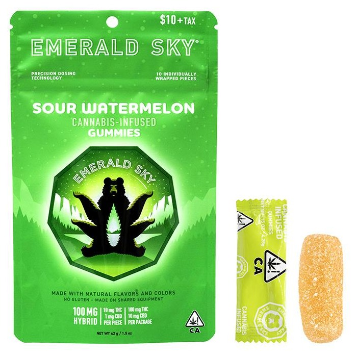 Emerald Sky — SOUR WATERMELON 100MG GUMMIES