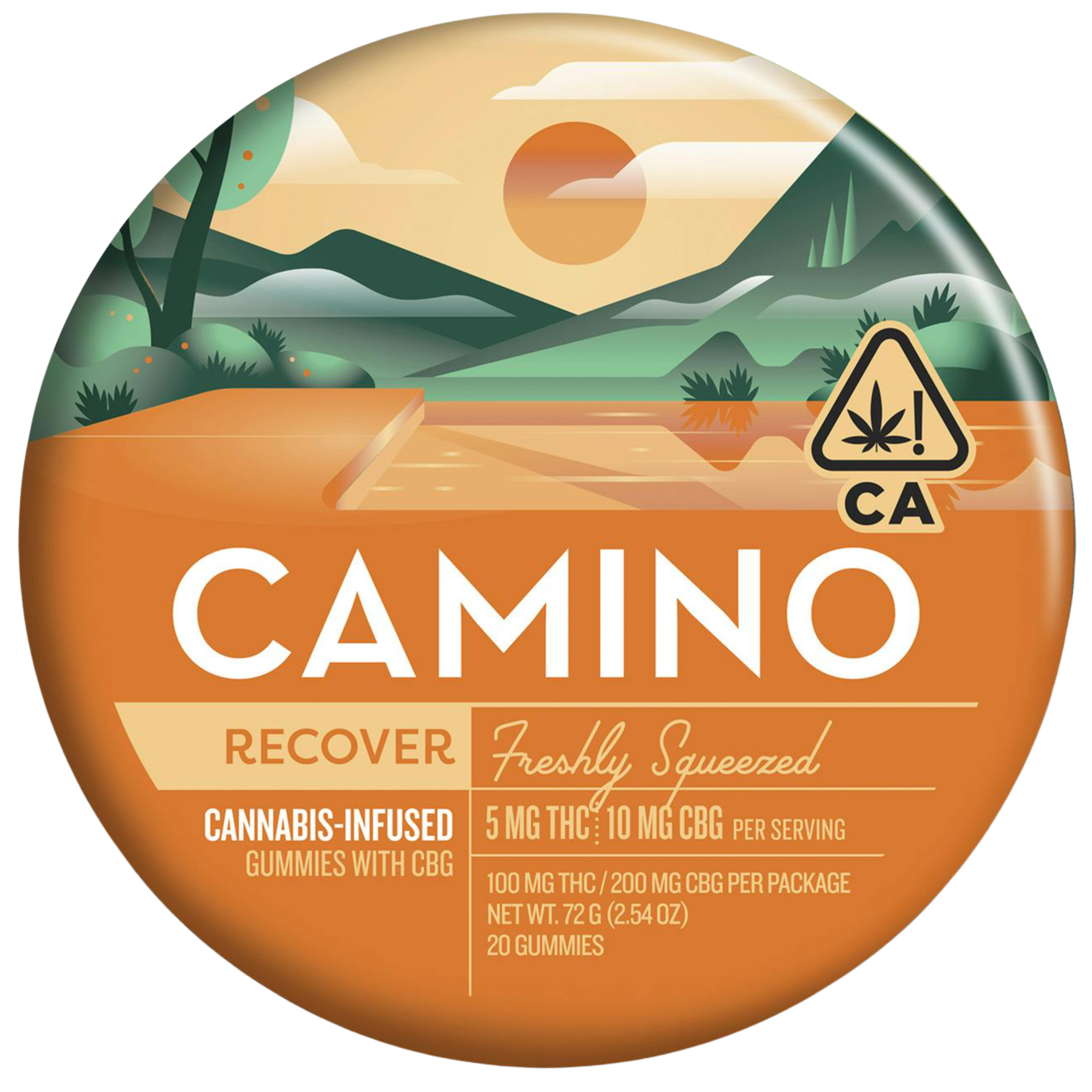 KIVA CAMINO GUMMIES — FRESHLY SQUEEZED 1:2 THC/CBG GUMMIES