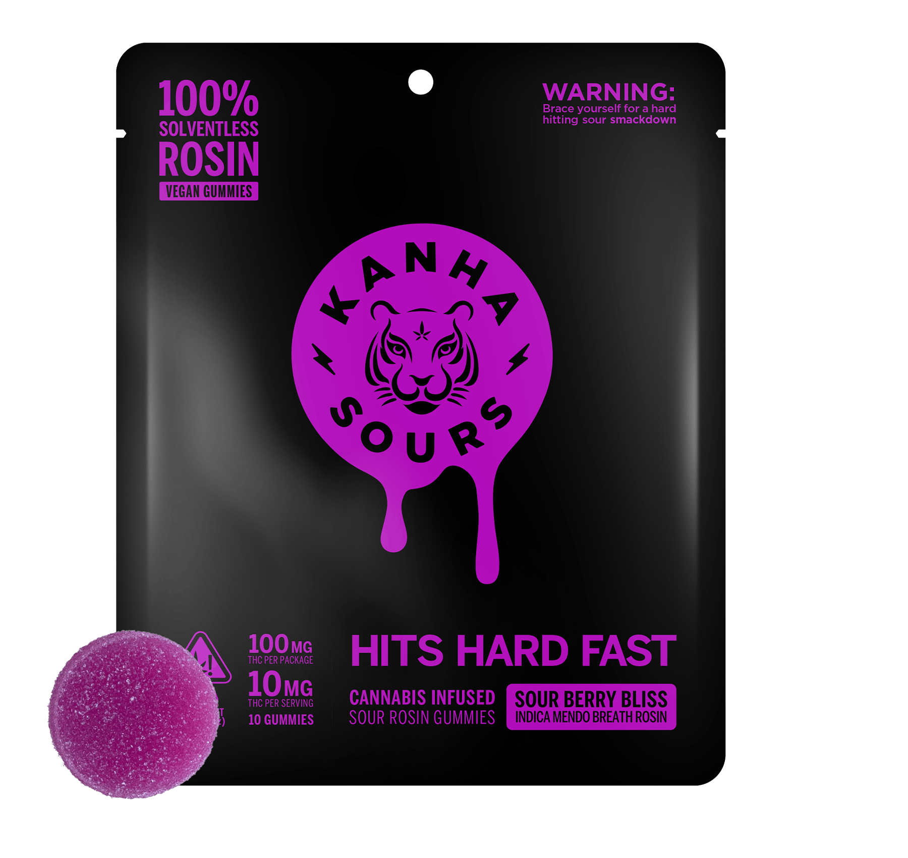 KANHA — SOUR BERRY BLISS 100MG LIVE ROSIN NANO GUMMIES