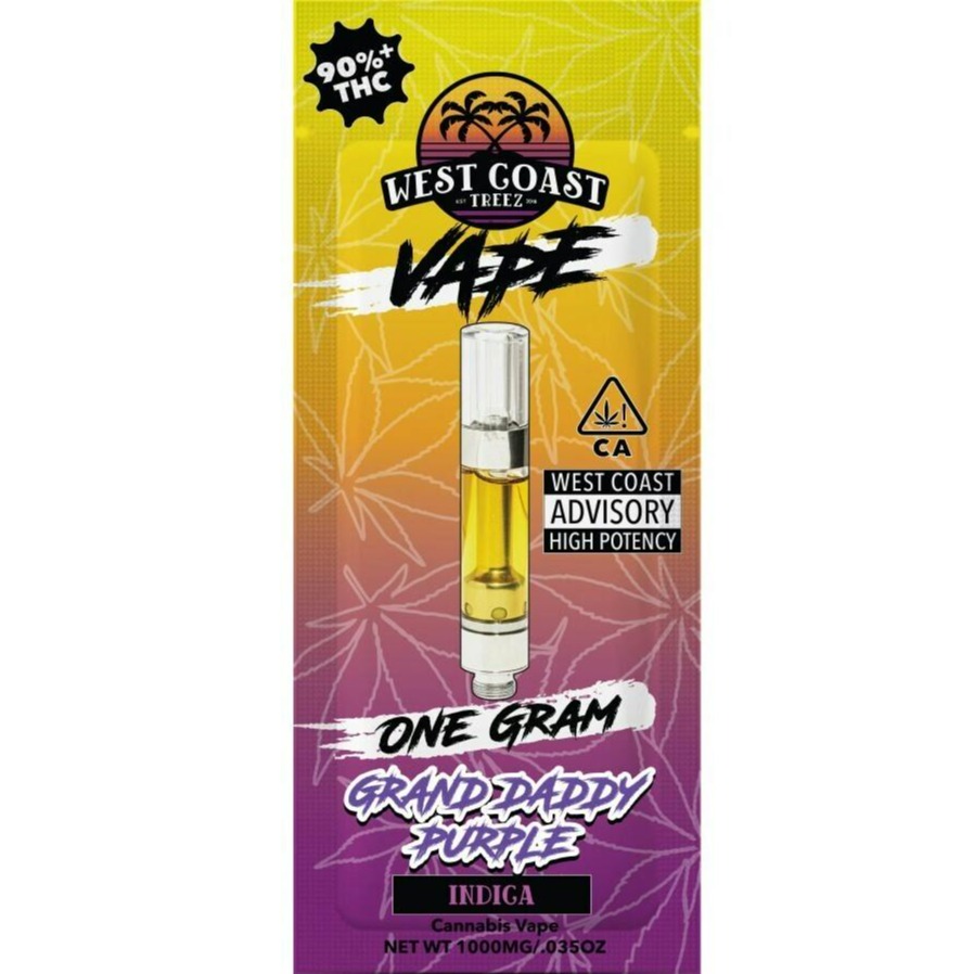 West Coast Treez — GRAND DADDY PURPLE 1G CARTRIDGE