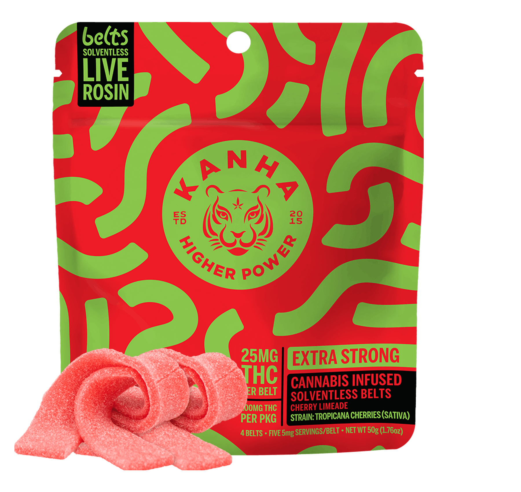 KANHA — CHERRY LIMEADE BELTS 100MG LIVE ROSIN BELTS