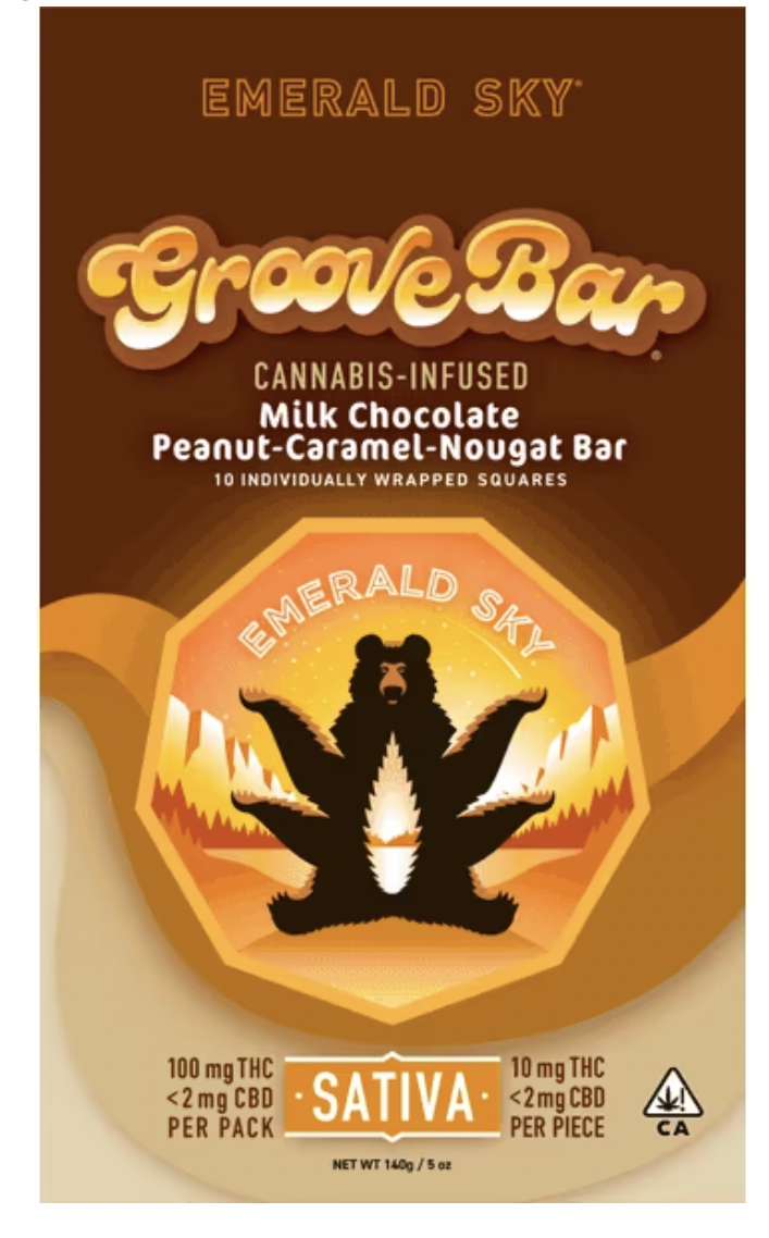 Emerald Sky — SATIVA 100MG GROOVE BAR BY EMERALD SKY