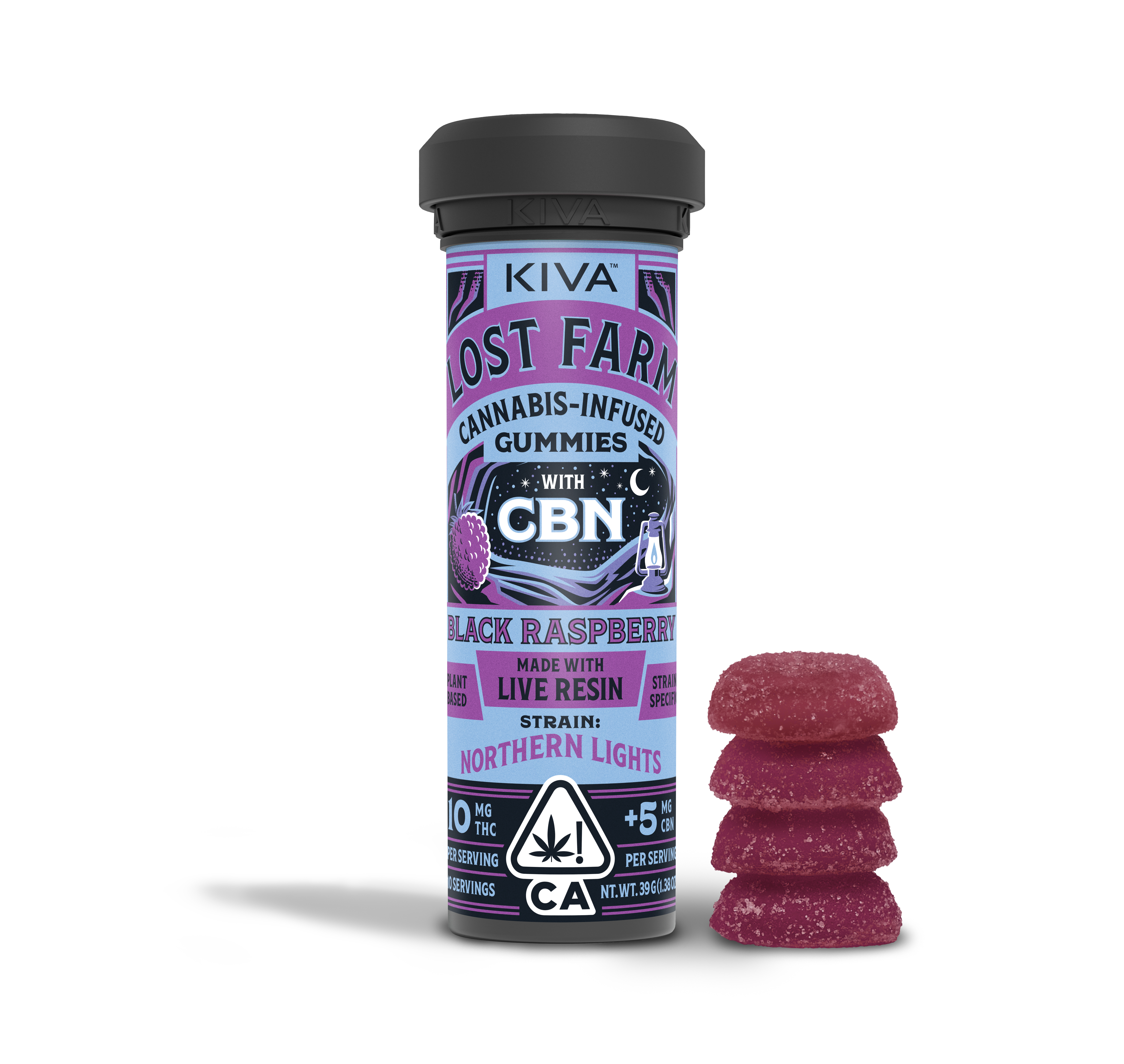Kiva — 5 Black Raspberry Northern Lights By Kiva Confections