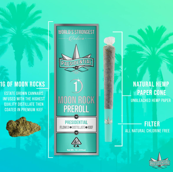 PRESIDENTIAL - CHERRY GELATO | MOON ROCK PREROLL 1G