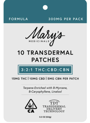 3:2:1 FORMULA | TRANSDERMAL PATCH 15MGTHC:10MGCBD:5MGCBN
