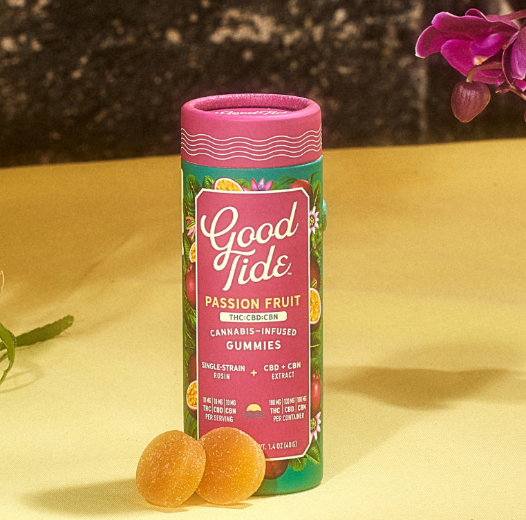 Good tide - PASSIONFRUIT 10 PACK THC:CBD:CBN 1:1:1 ROSIN GUMMIES