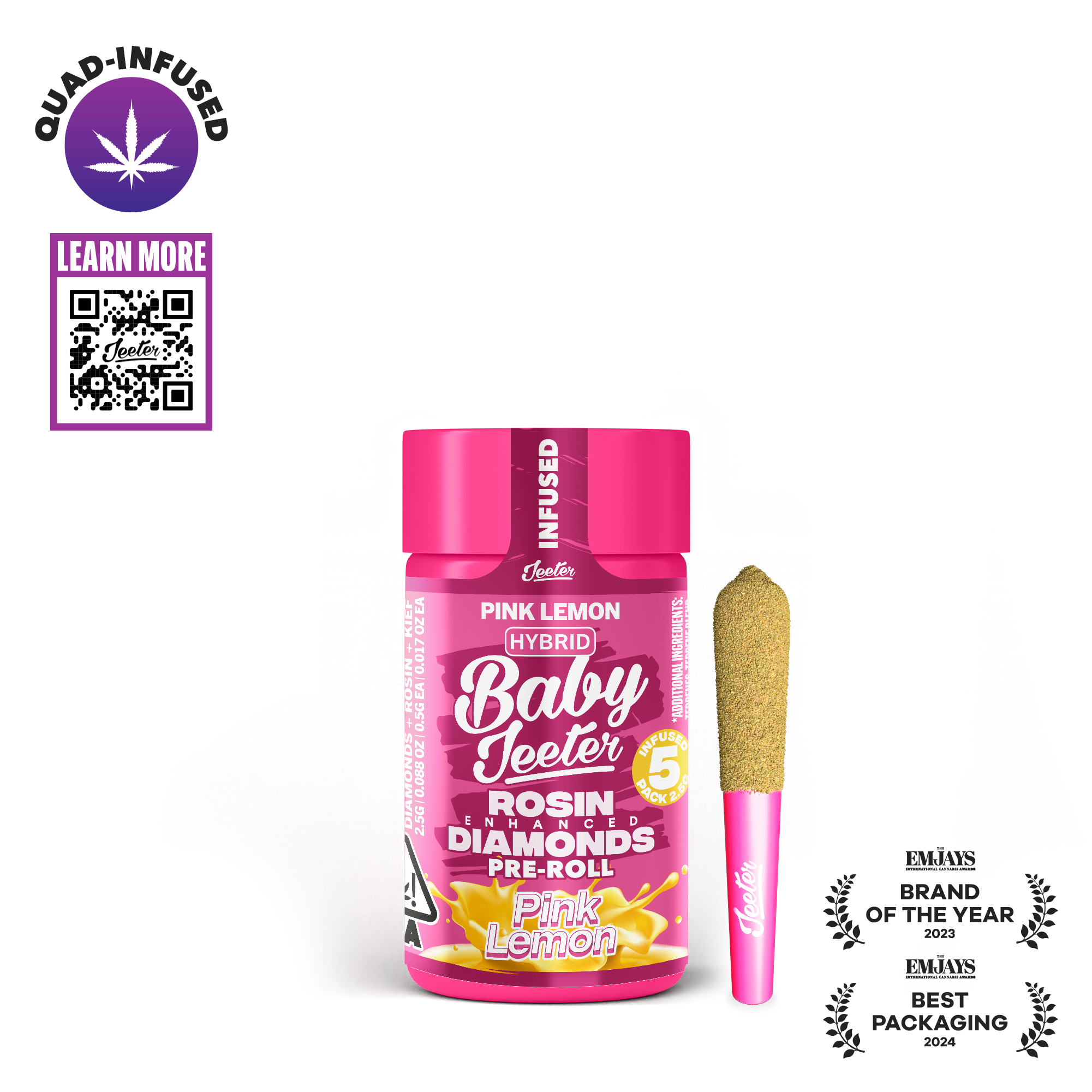 PINK LEMON BABY JEETER 0.5G INFUSED 5 PACK