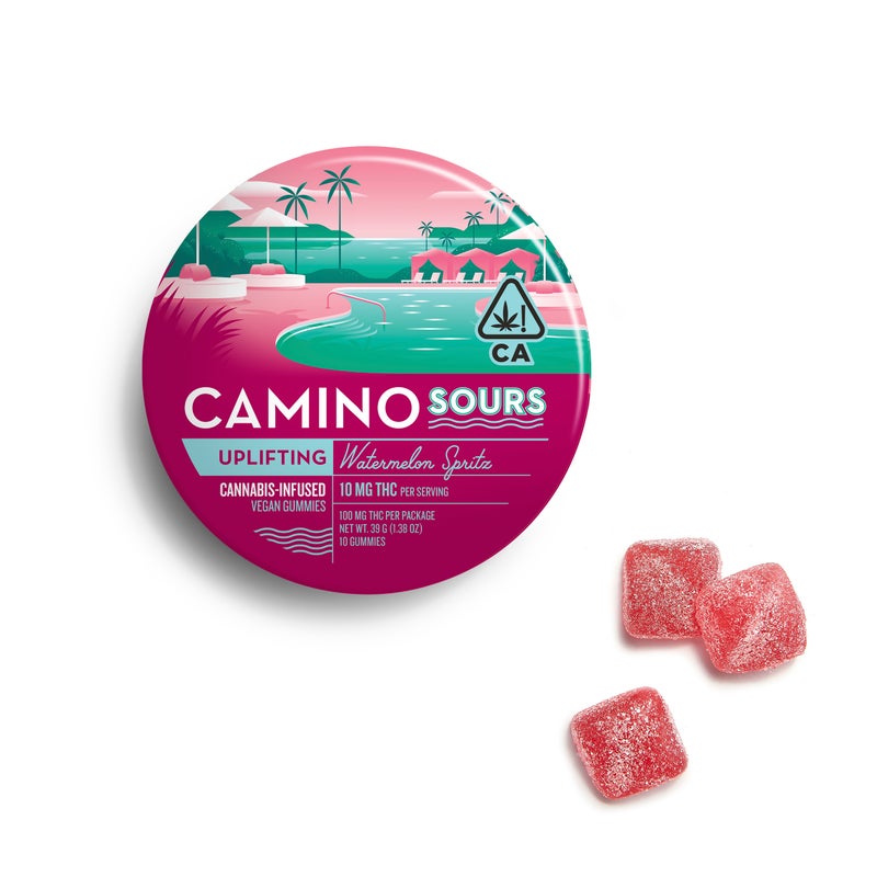 CAMINO SOURS WATERMELON SPRITZ UPLIFT 10 PACK VEGAN GUMMIES