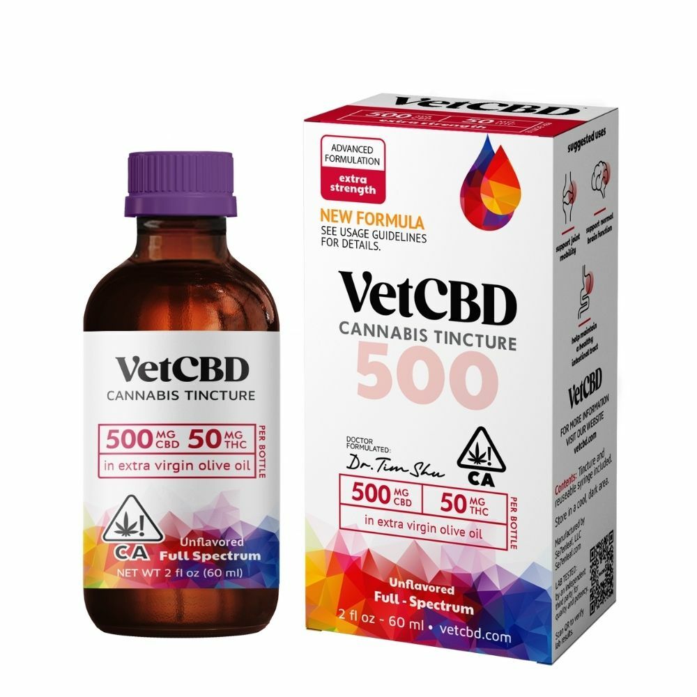 Vet cbd - 10:1 EXTRA STRENGTH 500MG CBD 50MG THC 60ML TINCTURE