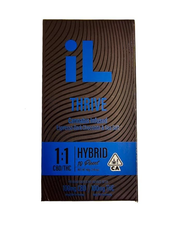 THRIVE ESPRESSO DARK CHOCOLATE AND SEA SALT BAR 1:1 CBD 10 PACK