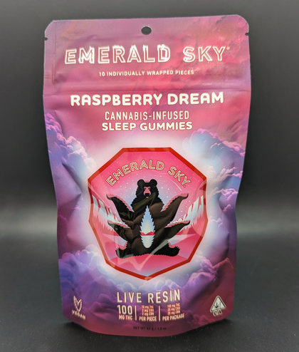 Raspberry Dream 10:2:2 THC:CBD:CBN Live Resin Gummies - 100 mg - 10 Pack
