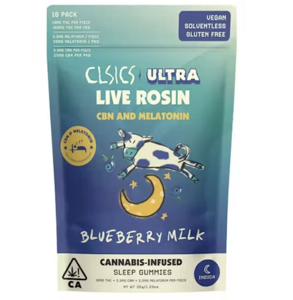 1:1:1 Blueberry Milk Live Rosin Gummies - 100 mg