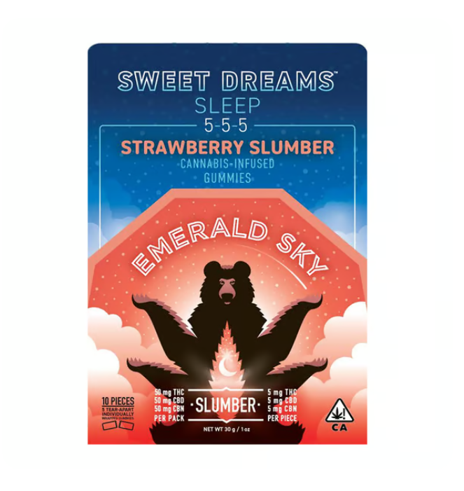 Strawberry Slumber 1:1:1 THC:CBD:CBN Gummies - 100 mg - 10 Pack