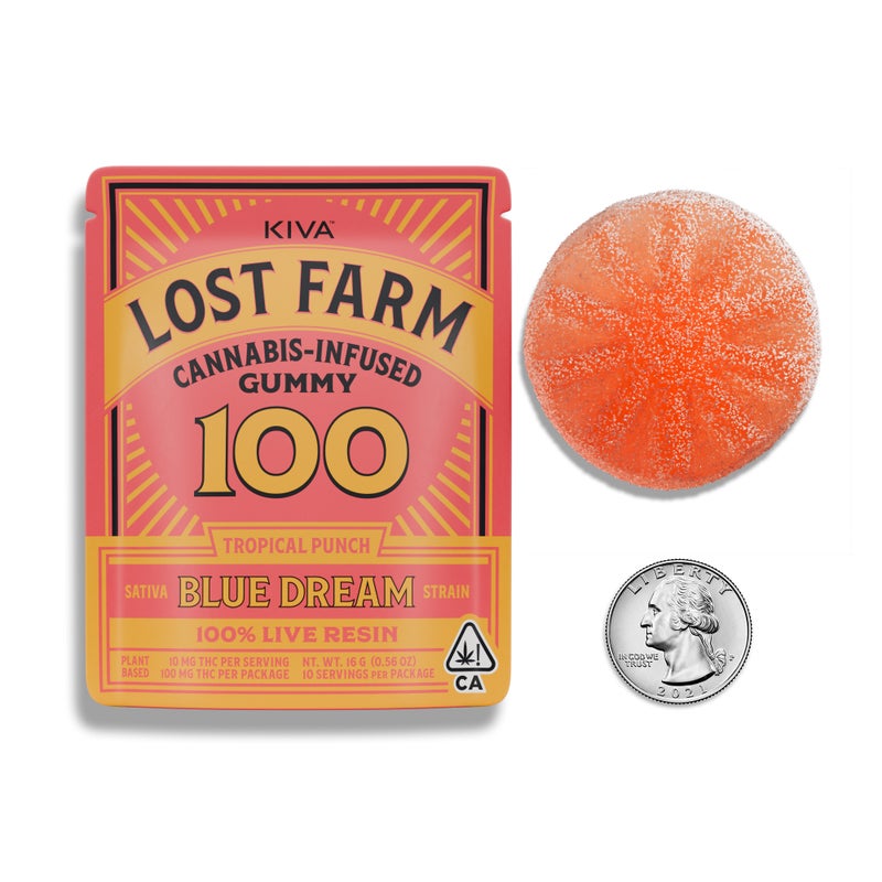 TROPICAL PUNCH BLUE DREAM 100MG ONE PIECE LOST FARM LIVE RESIN GUMMY