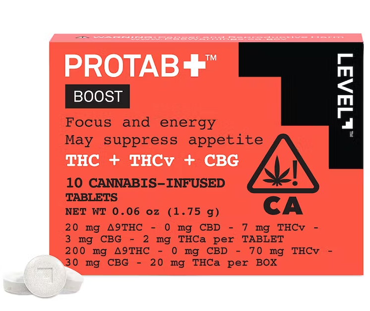 PROTAB+ BOOST THC, THCV, CBG, THCA 10 PACK TABLETS