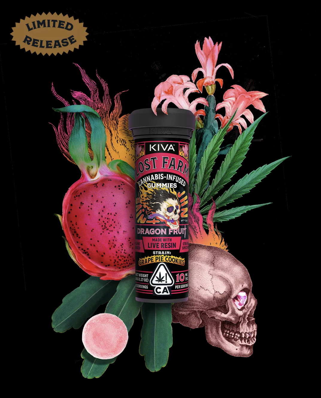 DRAGONFRUIT TROPICANNA CHERRY 10 PACK LOST FARM CHEWS