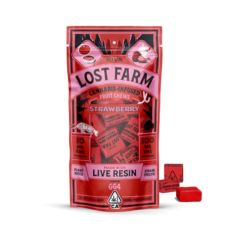 STRAWBERRY GG4 10-PACK LOST FARM LIVE RESIN FRUIT CHEWS